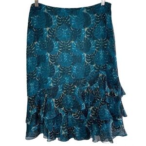 VINTAGE 🧚‍♀️Floral Patterned Semi-Sheer Layered Skirt Size 10